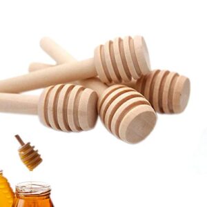 Wooden Honey Dipper Stick Collecting Dispensing Drizzling Jam Portable Wedding Party (8cm, 50)