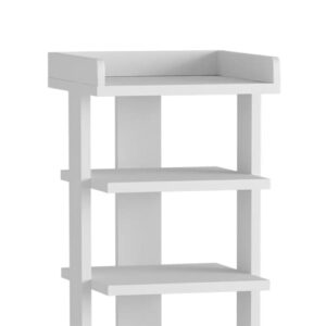 HOMEFORT 7-Tier Wood Shoe Rack, Entryway Shoe Tower,Vertical Shoe Organizer, Wooden Shoe Storage Stand(White)