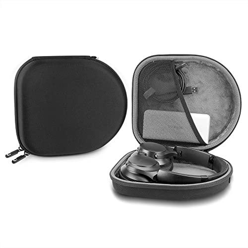 Linkidea Headphones Carrying Case Compatible with Anker Soundcore Space Q45, Life Q20, Q20+, Q30, Q35 Case, Protective Hard Shell Travel Bag with Cable, Charger Storage (Black)