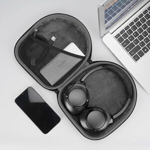 Linkidea Headphones Carrying Case Compatible with Anker Soundcore Space Q45, Life Q20, Q20+, Q30, Q35 Case, Protective Hard Shell Travel Bag with Cable, Charger Storage (Black)