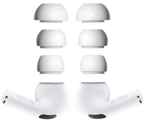 jnsa replacement ear tips compatible with airpods pro,compatible with airpods pro covers compatible with airpods pro earbuds tips ear gels, s/m/l 3 size 3 pairs, silicone eartips, white