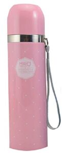 best stainless steel thermos bottle - new triple wall insulated - bpa free - hot coffee or cold tea + drink cup top - perfect for office (pink, 500 ml)