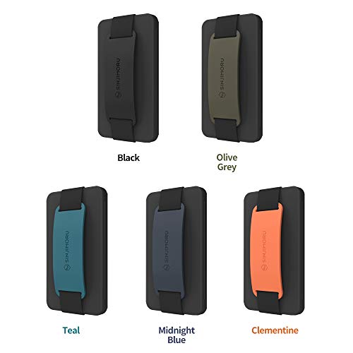 Sinjimoru Cell Phone Card Holder Wallet Case for Back of Phone, Secure Silicone Phone Stand. Card Zip 2 Black
