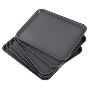 CadineUS 6-Pack Serving Trays, Plastic Fast Food Trays, Grey