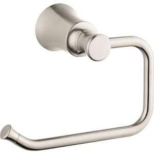 hansgrohe toilet paper holder 5-inch transitional accessories in brushed nickel, 04787820