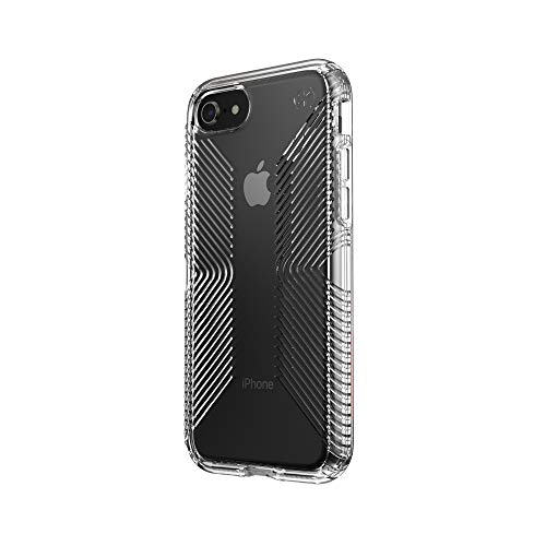 Speck Products Presidio Perfect-Clear with Grip Case, Compatible with iPhone SE (2022)| iPhone SE (2020)| iPhone 8| iPhone 7, Clear/Clear (136216-5085)