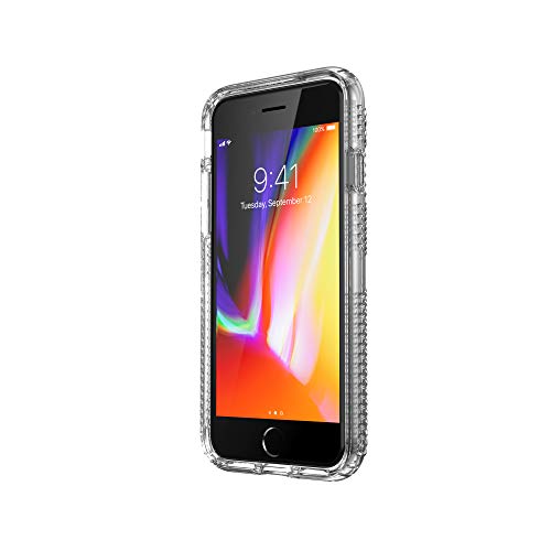 Speck Products Presidio Perfect-Clear with Grip Case, Compatible with iPhone SE (2022)| iPhone SE (2020)| iPhone 8| iPhone 7, Clear/Clear (136216-5085)