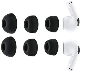 jnsa eartips earbuds cover earbuds tips ear caps for airpods pro, s/m/l 3 pairs, black