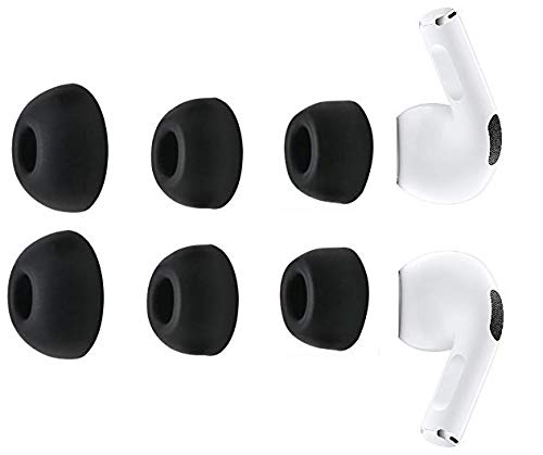 JNSA Eartips Earbuds Cover Earbuds Tips Ear Caps for AirPods Pro, S/M/L 3 Pairs, Black