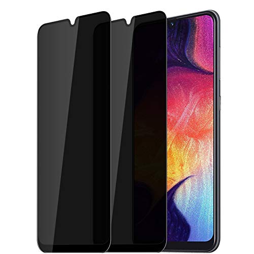 [2 Pack] Galaxy A50 A30 A20 Privacy Screen Protector, [Upgraded] Anti Spy Anti Glare Edge to Edge Full Coverage Privacy Tempered Glass Film for Samsung Galaxy A50 A50S A30 A30S A20 6.4 Inch 2019