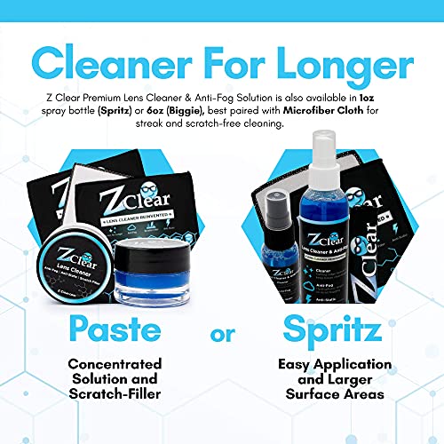 Z Clear Trusted lens polish & Glasses Anti Fog Paste. Anti reflective eyeglass cleaner for everyday use. American made - 1 Pack & Towel