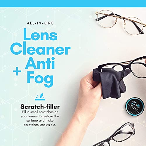 Z Clear Trusted lens polish & Glasses Anti Fog Paste. Anti reflective eyeglass cleaner for everyday use. American made - 1 Pack & Towel