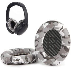 kahha ear pads,replacement earpads compatible with bose qc25/qc35/qc35ii headphones ear cushions with noise isolation memory foam/eco protein leather(1 pair,grey camo)