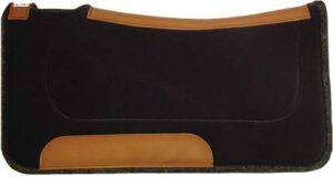 diamond wool contoured ranch western saddle pad black 30x30 size and 1/2" thickness