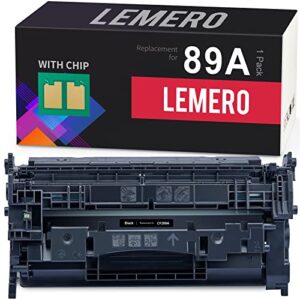 lemero (with chip remanufactured toner cartridge replacement for hp 89a cf289a 89x cf289x for laserjet enterprise mfp m528f, m528dn, m507dn, m507n, m507x (black, 1-pack)