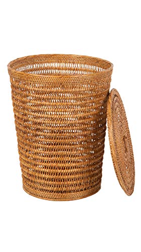 Cambria Rattan Laundry Hamper with Liner, Honey-Brown