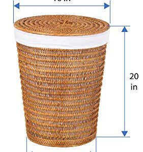 Cambria Rattan Laundry Hamper with Liner, Honey-Brown