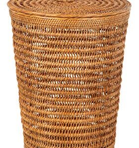 Cambria Rattan Laundry Hamper with Liner, Honey-Brown