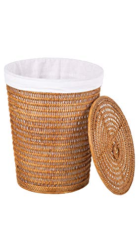 Cambria Rattan Laundry Hamper with Liner, Honey-Brown