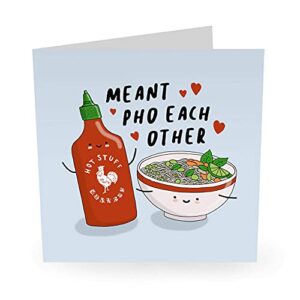 CENTRAL 23 Cute Anniversary Love Card for Him Men - Meant Pho Each Other - Funny Valentines Day Card for Husband Wife - Love Greeting Cards For Her Girlfriend Boyfriend - Comes with Fun Stickers