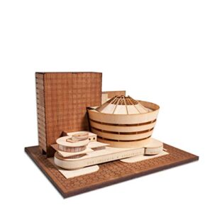 little building co guggenheim museum scale replica kit, frank lloyd wright midcentury modern architecture. nyc architectural fine wood accurate model