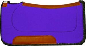 diamond wool contoured ranch purple western saddle pad size 30x30 and 1/2" thickness