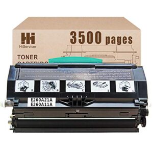 hiservicer 1 pack e260a11a black toner remanufactured replacement for lexmark e260a11a toner cartridge e260dn toner work with e260, e260d, e260dn, e360, e360d, e360dn, e460, e460dn ( high yield )