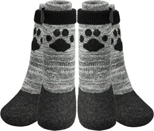 kooltail anti slip dog socks - outdoor dog boots waterproof dog shoes paw protector with strap traction control for hardwood floors