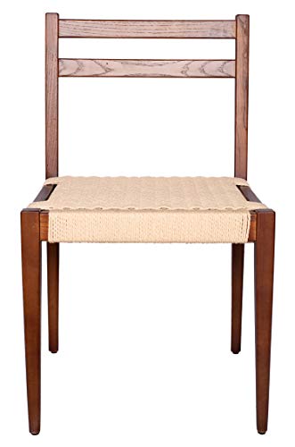 Amazon Brand – Stone & Beam Jane Mid-Century Dining Chair, Set of 2, 19.5"W, Ash Wood, Brown