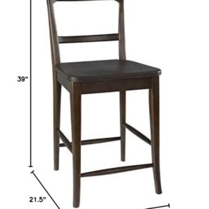 Amazon Brand – Stone & Beam Modern Farmhouse Counter-Height Barstool, 39"H, Birch Wood, Brown