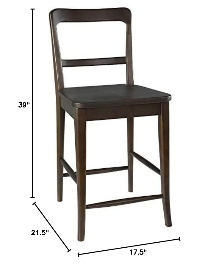 Amazon Brand – Stone & Beam Modern Farmhouse Counter-Height Barstool, 39"H, Birch Wood, Brown