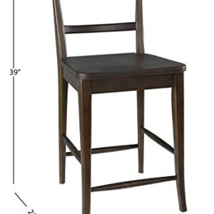 Amazon Brand – Stone & Beam Modern Farmhouse Counter-Height Barstool, 39"H, Birch Wood, Brown