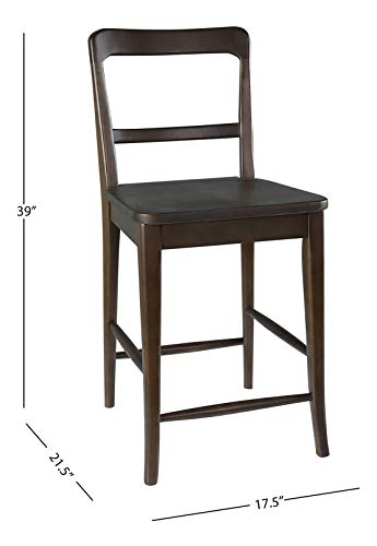 Amazon Brand – Stone & Beam Modern Farmhouse Counter-Height Barstool, 39"H, Birch Wood, Brown