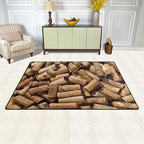 ALAZA Wine Cork Area Rug Rugs Non-Slip Floor Mat Doormats Living Dining Room Bedroom Dorm 31 x 20 inches Home Decor