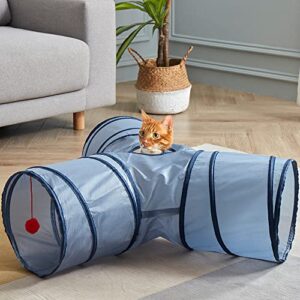 sunstyle home cat tunnels for indoor cats 3 way play toy kitty tunnel peek hole toy with ball for cat tube fun for rabbits kittens and dogs