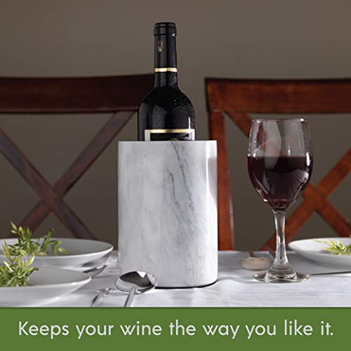 Homeries Marble Wine Chiller Bucket - Wine & Champagne Cooler for Parties, Dinner – Keep Wine & Beverages Cold – Holds Any 750ml Bottle - Ideal Gift for Wine Enthusiasts