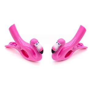 AUEAR, Lovely Towel Clips Chair Holders for The Beach or Home Patio Holiday Pool and Chaise Pool Chair Supplies Accessories Portable Secure Towel Clips (Pink Flamingo, 4-Pack)