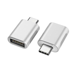 nonda usb c to usb adapter(2 pack),usb-c to usb 3.0 adapter, thunderbolt 3 to usb female adapter otg for macbook pro 2019,macbook air 2020,ipad pro 2020 ,more type-c devices(silver)