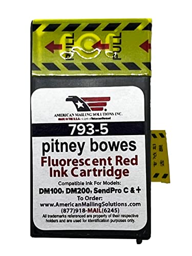 PB 793-5 Replacement Red Fluorescent Ink Cartridge for SendPro and DM Series Machines