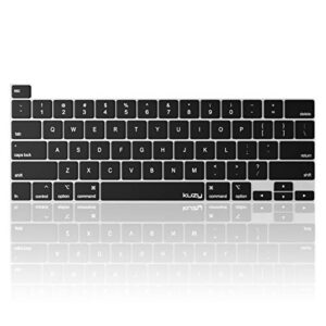 kuzy compatible with macbook pro 13 inch keyboard cover 2020 a2338 m1 a2289 - skin for macbook pro 16 inch keyboard cover 2019 a2141 silicone key board, black