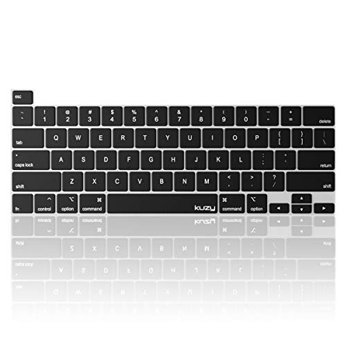 Kuzy Compatible with MacBook Pro 13 inch Keyboard Cover 2020 A2338 M1 A2289 - Skin for MacBook Pro 16 inch Keyboard Cover 2019 A2141 Silicone Key Board, Black