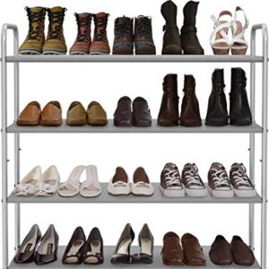 Simple Houseware 4-Tier Shoe Rack Storage Organizer 20-Pair, Grey