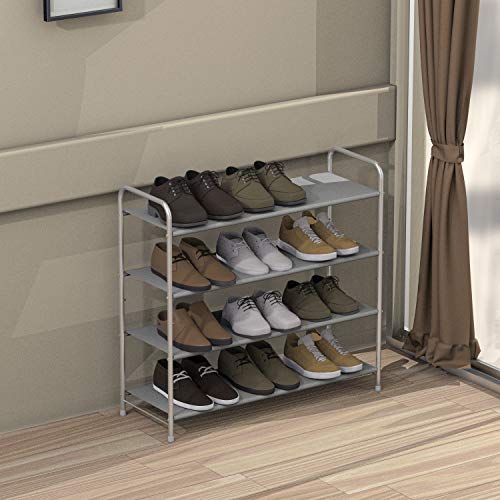 Simple Houseware 4-Tier Shoe Rack Storage Organizer 20-Pair, Grey