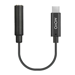 movo ucma-1 female 3.5mm trs microphone adapter cable to usb type-c connector dongle - compatible with samsung galaxy, pixel, moto, htc, ipad pro smartphones and tablets - usb c to 3.5mm audio adapter