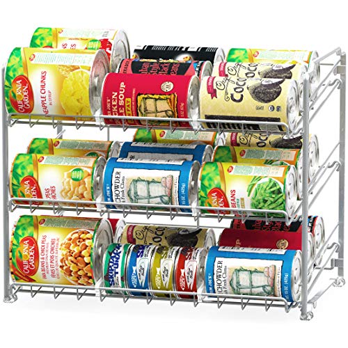 SimpleHouseware Stackable Can Rack Organizer, Silver