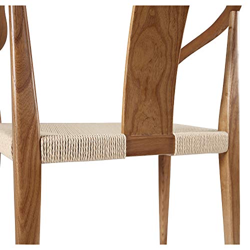 Amazon Brand – Stone & Beam Wishbone Dining Chair with Arms, 21.9"W, Ash Wood, Natural Finish