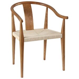 amazon brand – stone & beam wishbone dining chair with arms, 21.9"w, ash wood, natural finish