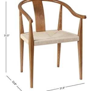 Amazon Brand – Stone & Beam Wishbone Dining Chair with Arms, 21.9"W, Ash Wood, Natural Finish