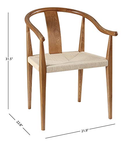 Amazon Brand – Stone & Beam Wishbone Dining Chair with Arms, 21.9"W, Ash Wood, Natural Finish