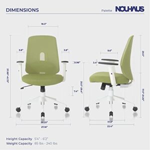 Nouhaus Palette Ergonomic Office Chair Comfortable Swivel Computer Desk Chair, Lumbar Adjust Rolling Chair. (Green)